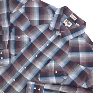 Ely Cattleman Western Snap Shirt‎ Mens XXLT Plaid Long Sleeve Cowboy Ranchwear